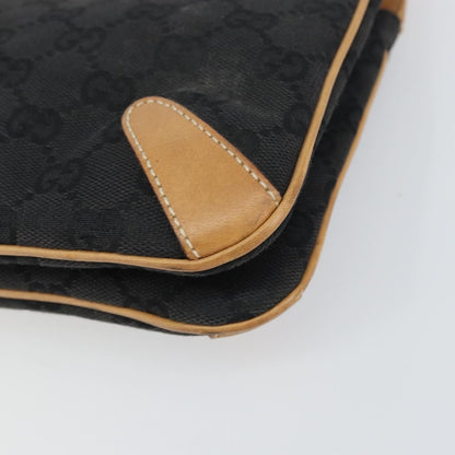 Gucci GUCCI GG Canvas Tote Bag Black Gold 114913 Authentic gh1523