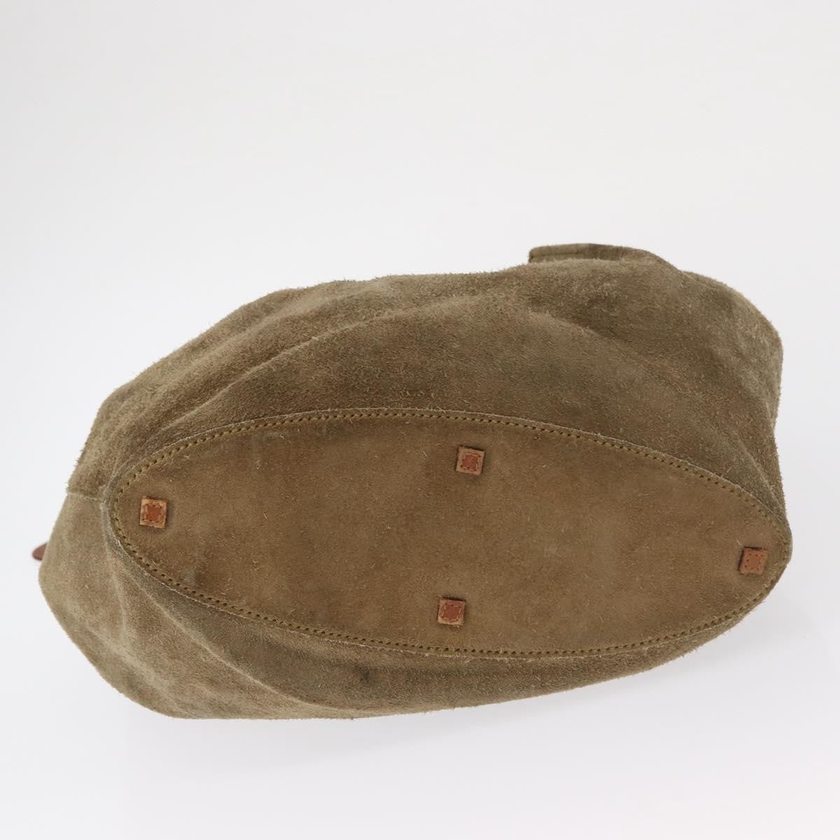 Gucci GUCCI Shoulder Bag Suede Beige Gold Authentic 162826