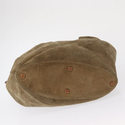 Gucci GUCCI Shoulder Bag Suede Beige Gold Authentic 162826
