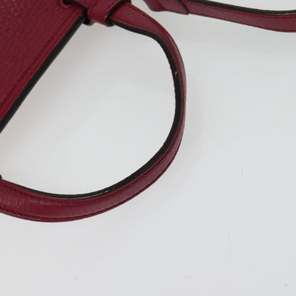 Gucci GUCCI Bamboo Daily Hand Bag Leather 2way Pink Silver 370831 Authentic BA5180