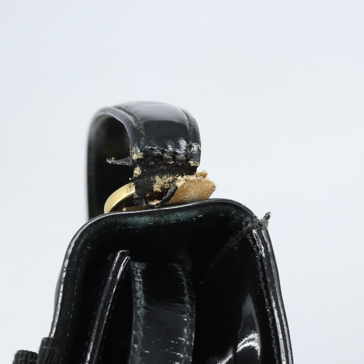 Salvatore Ferragamo Salvatore Ferragamo Vala Hand Bag Patent leather 2way Black Gold Authentic LNZ738