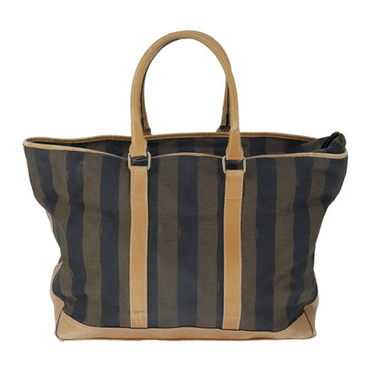 Fendi FENDI Pecan Canvas Boston Bag Coated Canvas Khaki Brown Authentic ti2355