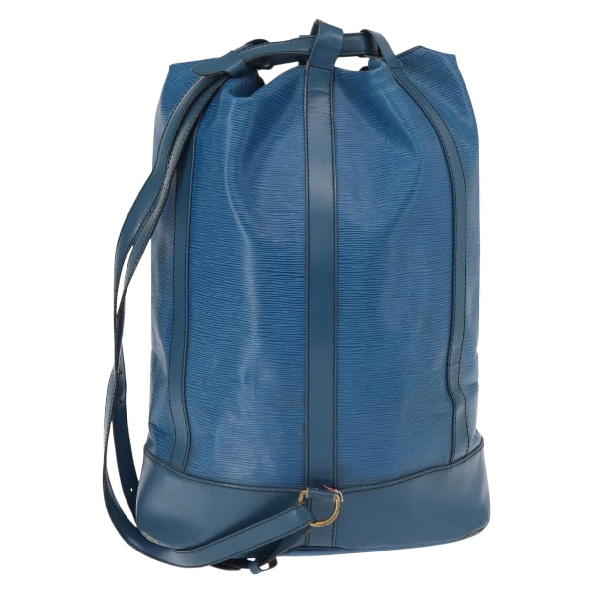 Louis Vuitton LOUIS VUITTON Epi Randonnee GM Shoulder Bag Blue M43085 LV Authentic 148058