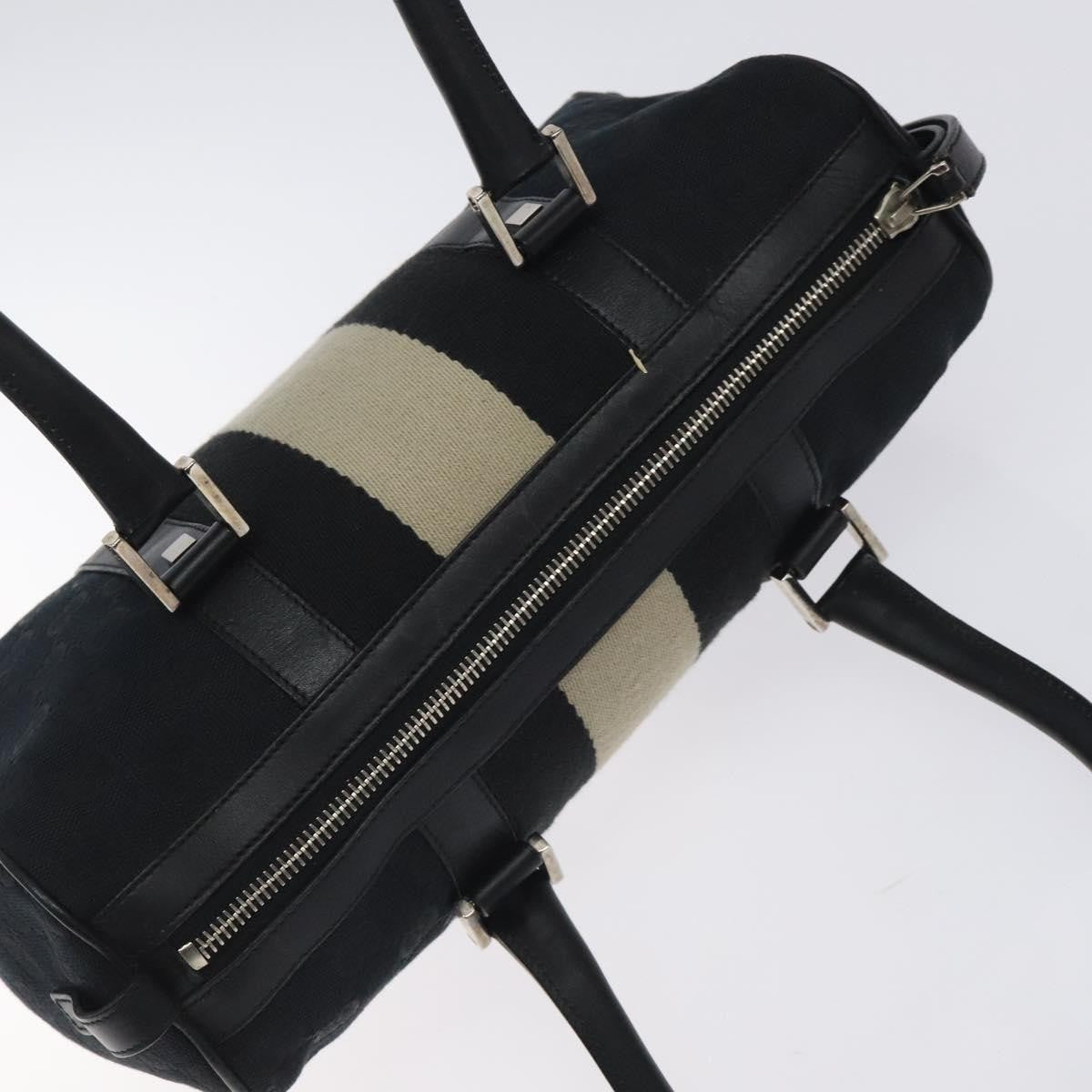 Gucci GUCCI GG Canvas Sherry Line Hand Bag Black Silver 000 0851 00221 Authentic am8716