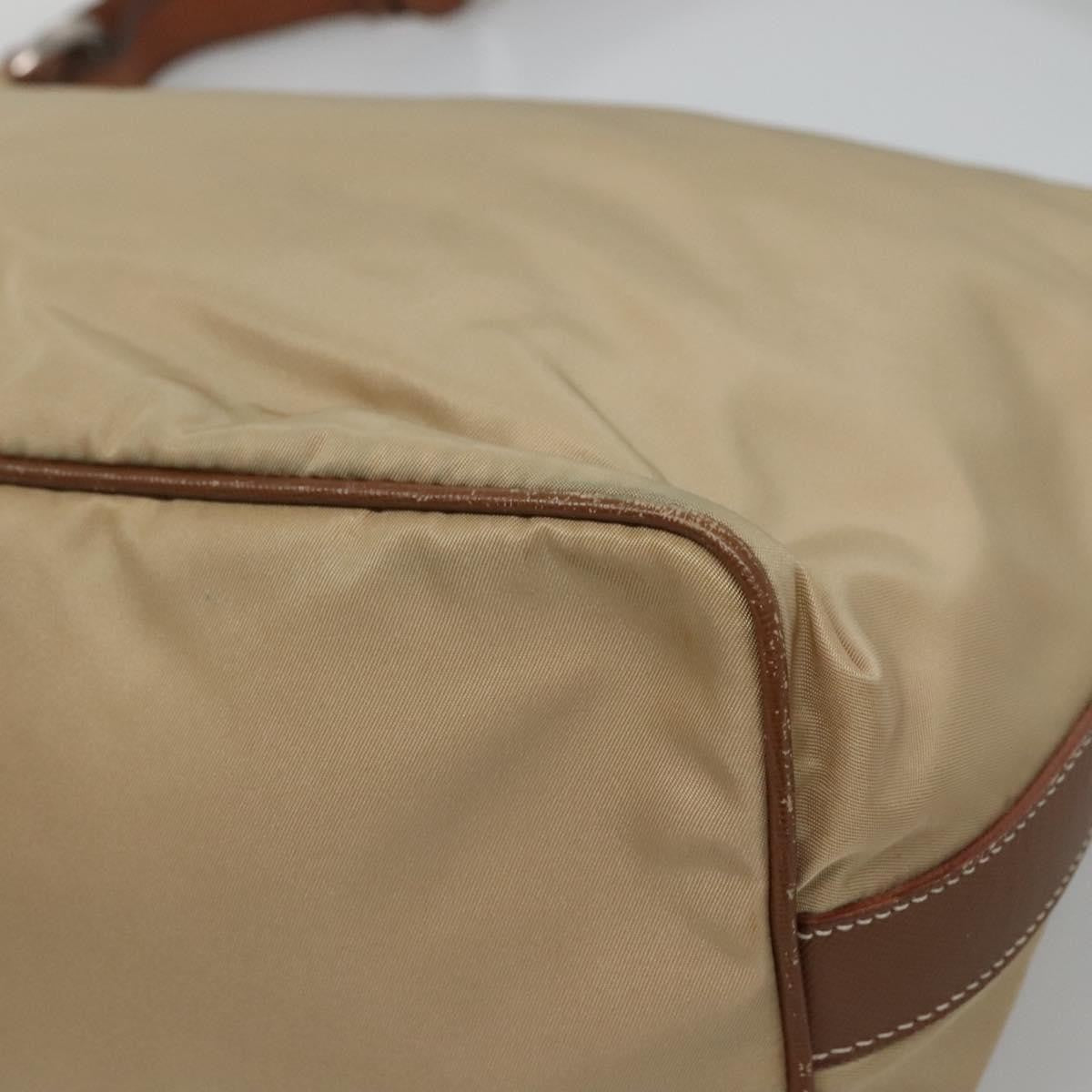 Prada PRADA Shoulder Bag Nylon Beige Silver Authentic 120393