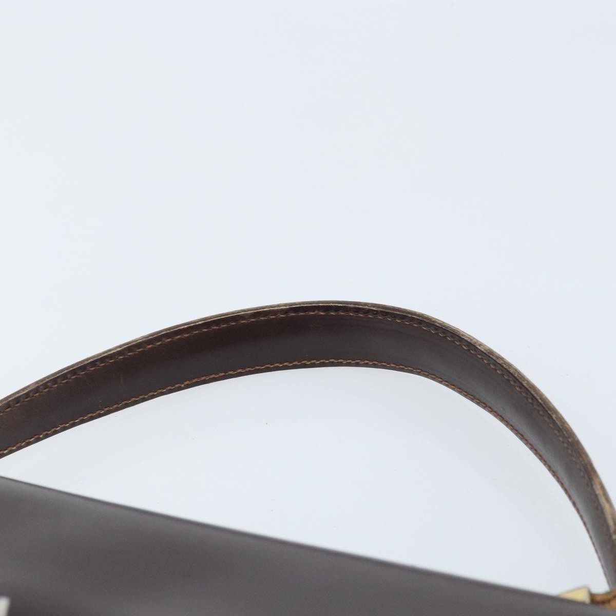 Gucci GUCCI Hand Bag Leather Brown Gold Authentic BAZ167