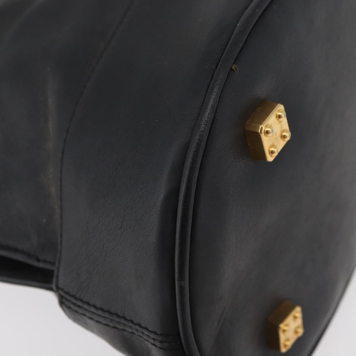 Loewe LOEWE Anagram Hand Bag Leather Black Gold Authentic bs34927