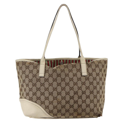 Gucci GUCCI GG Canvas Tote Bag Beige Gold 169946 Authentic BA9932