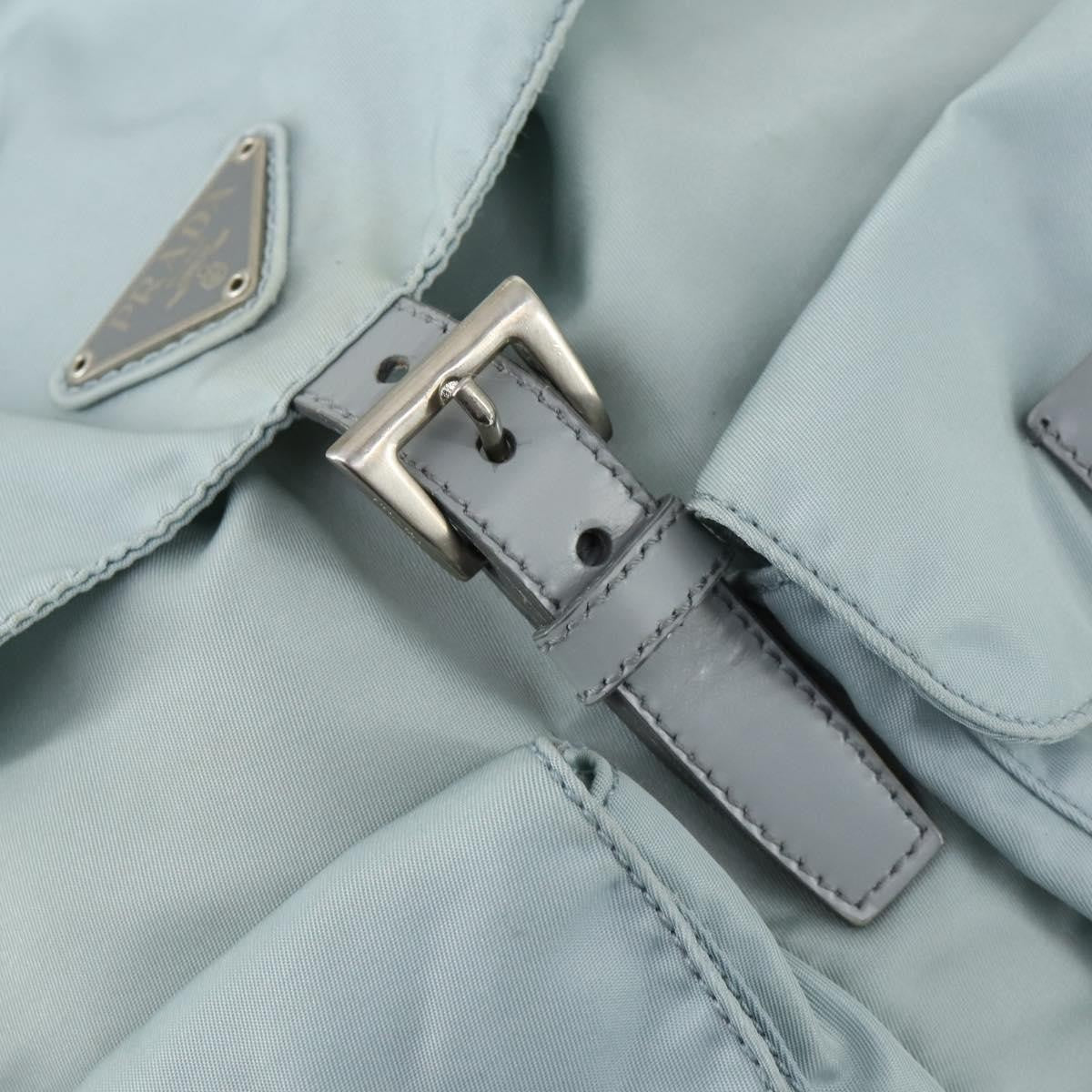 Prada PRADA Backpack Nylon Light Blue Silver Authentic BA9058 Bag