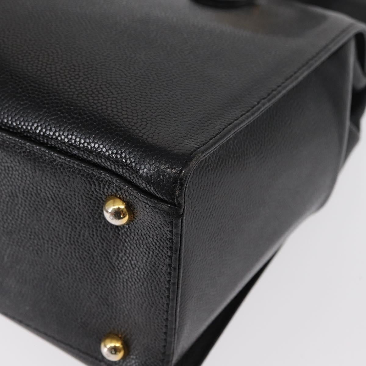 Versace VERSACE Tote Bag Leather Black Gold Authentic BA8013