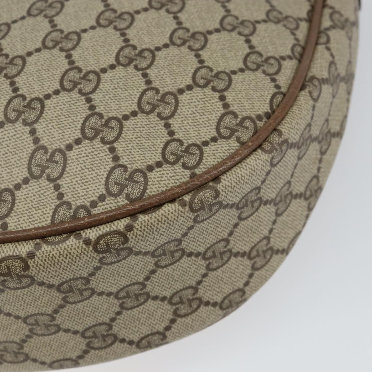 Gucci GUCCI GG Supreme Shoulder Bag PVC Beige Gold Authentic ep12173