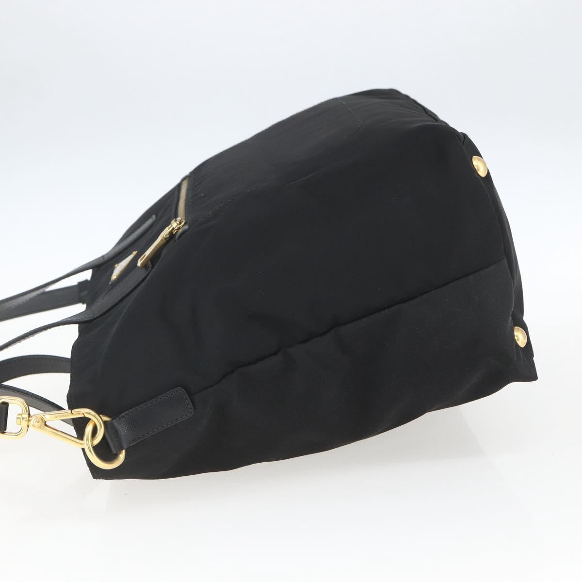 Prada PRADA Tote Bag Nylon 2way Black Gold Authentic ep12892