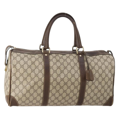 Gucci GUCCI GG Supreme Boston Bag PVC Beige Gold Authentic 175449