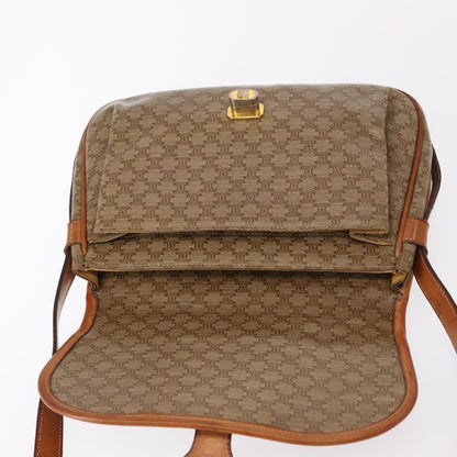 Celine CELINE Macadam Canvas Shoulder Bag PVC Beige Gold Authentic ka119