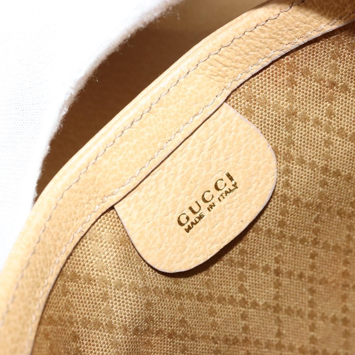 Gucci GUCCI Saddle Shoulder Bag Suede Beige Gold Authentic ep14557