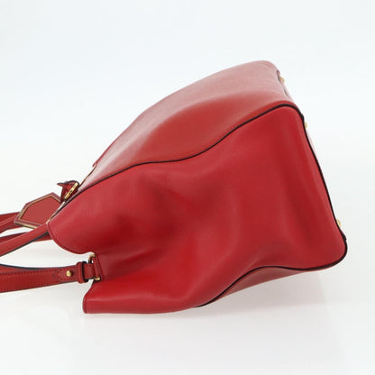 Fendi FENDI 2 JOURS Medium Hand Bag Leather 2way Red Gold Authentic 176097A