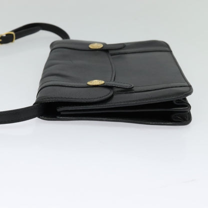 Celine CELINE Shoulder Bag Leather Black Gold Authentic 126895
