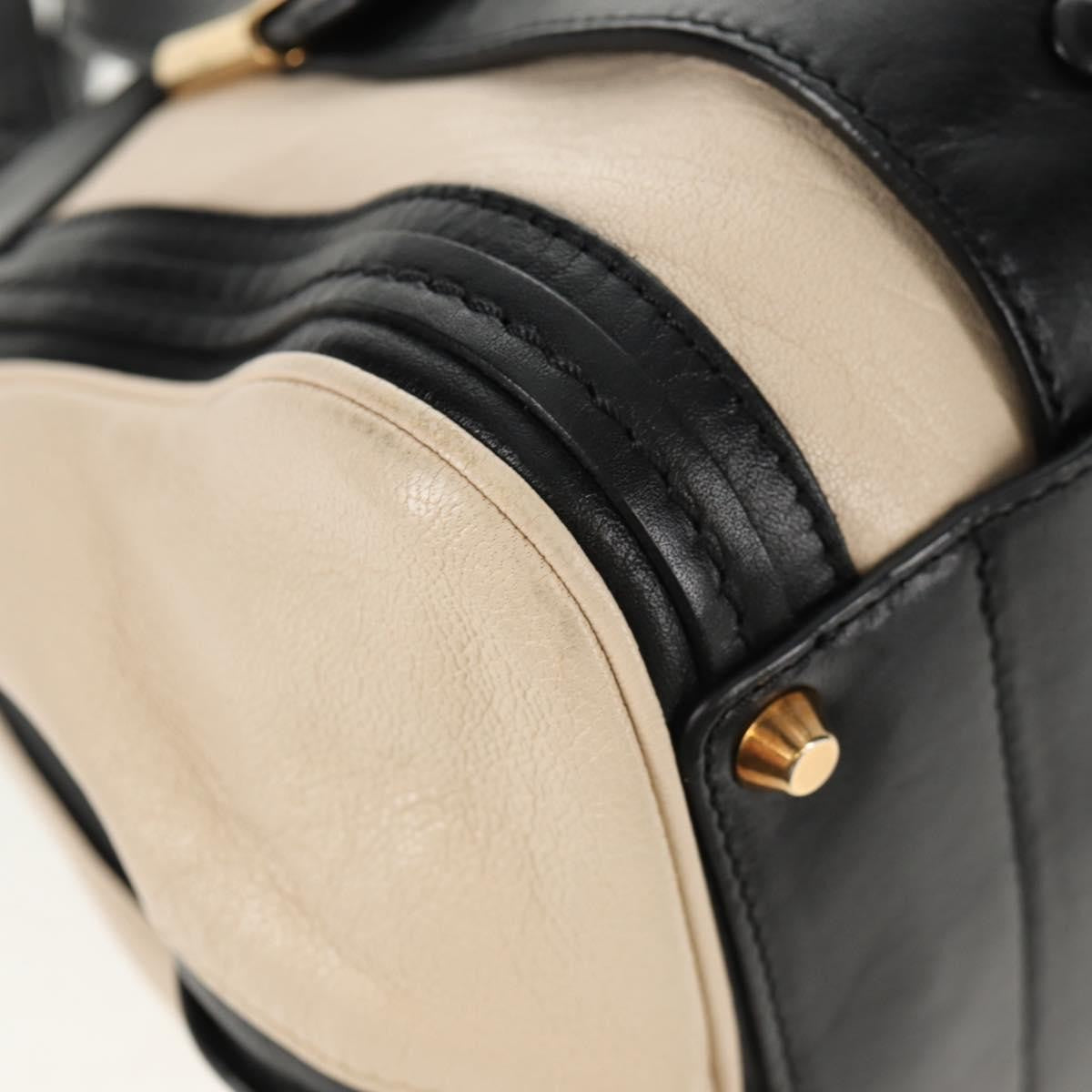 Chloé Chloé Chloe Alice Hand Bag Leather 2way White Black Authentic BA6836