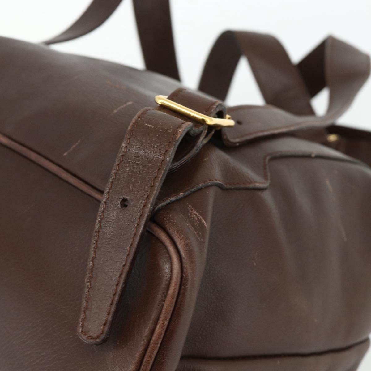 Gucci GUCCI Bamboo Backpack Leather Brown Gold 003 58 0016 Authentic 178057 Bag