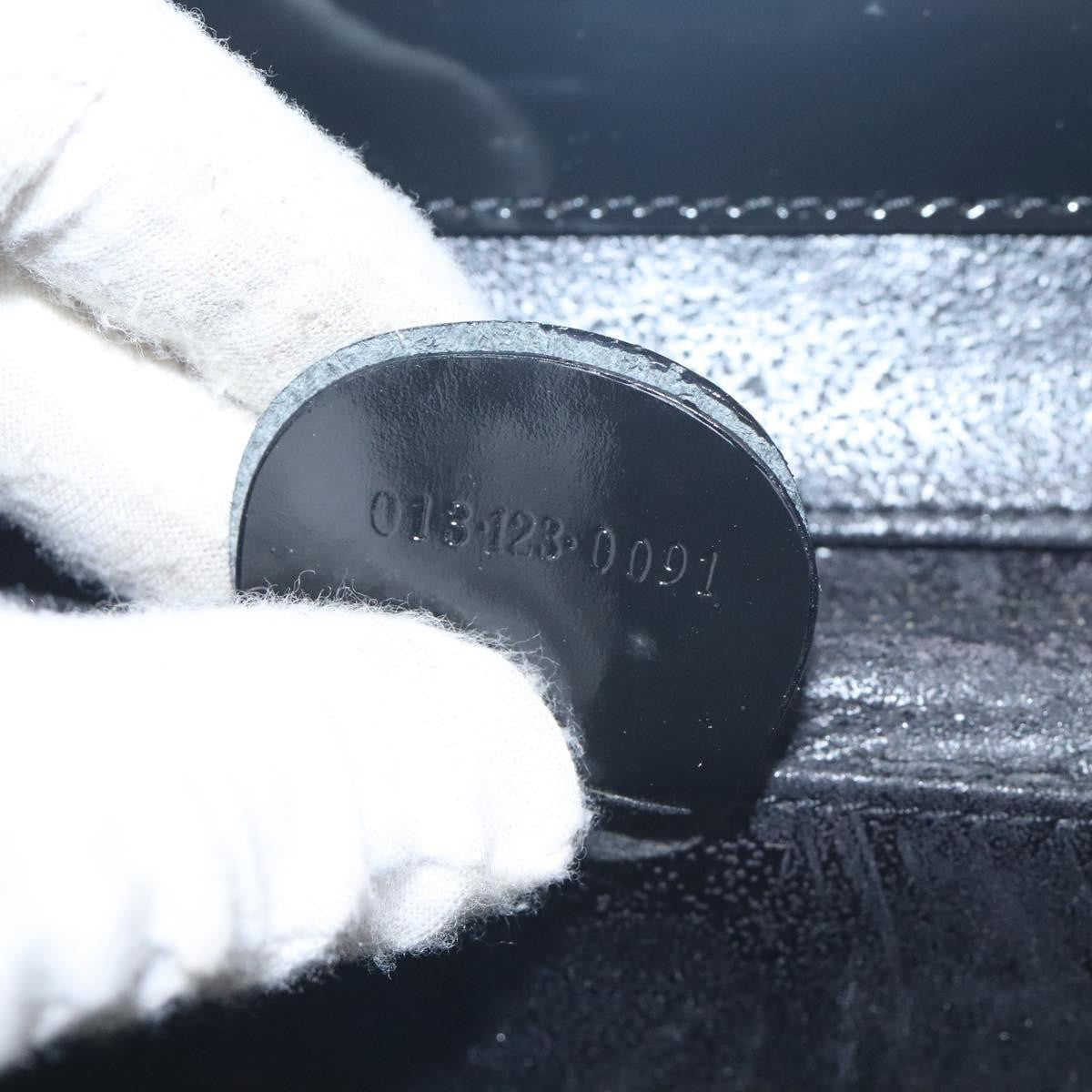 Gucci GUCCI Hand Bag Enamel Black Silver Authentic am8761