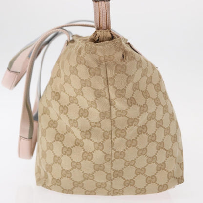 Gucci GUCCI GG Canvas Sherry Line Tote Bag Beige Pink 131230 Authentic 152017