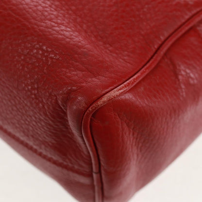 Loewe LOEWE Hand Bag Leather 2way Red Gold Authentic 160175