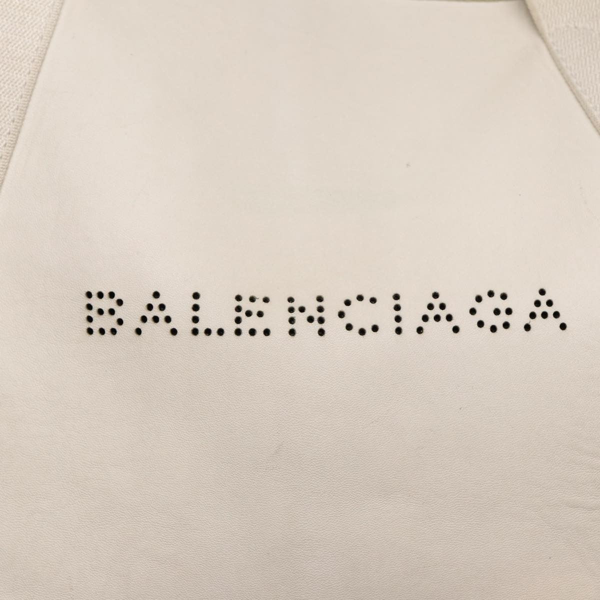 Balenciaga BALENCIAGA Navy Cabas Hand Bag Leather White Silver 339936 Authentic bs17140