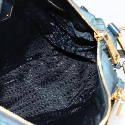 Prada PRADA Shoulder Bag Nylon Green Gold Authentic YKZ1088