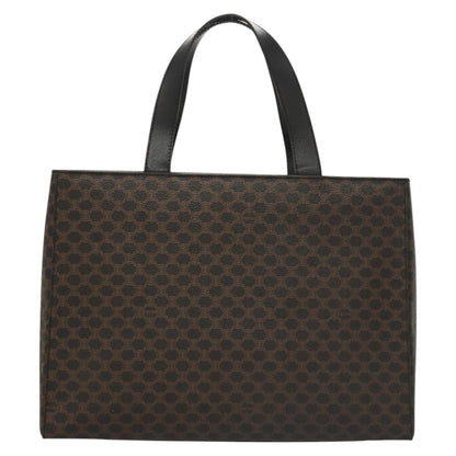 Celine CELINE Macadam Canvas Hand Bag PVC Leather 2way Black Gold Authentic 120130