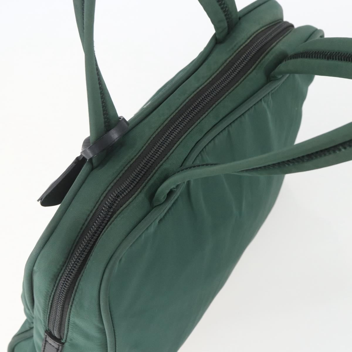 Prada PRADA Hand Bag Nylon Green Silver Authentic 154193
