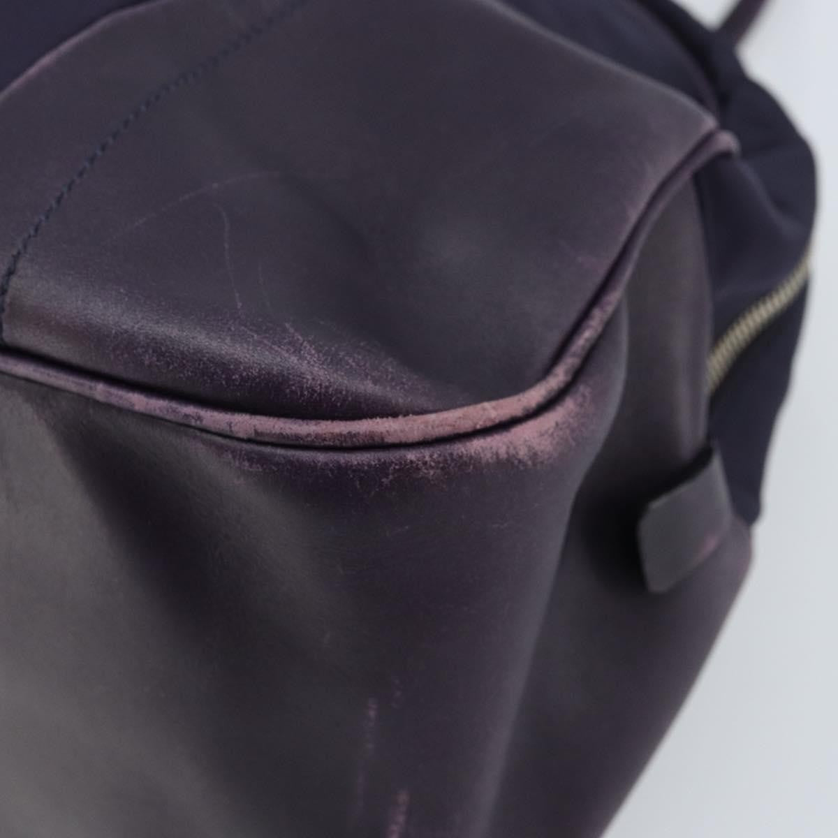 Prada PRADA Boston Bag Nylon Purple Silver Authentic ep13475