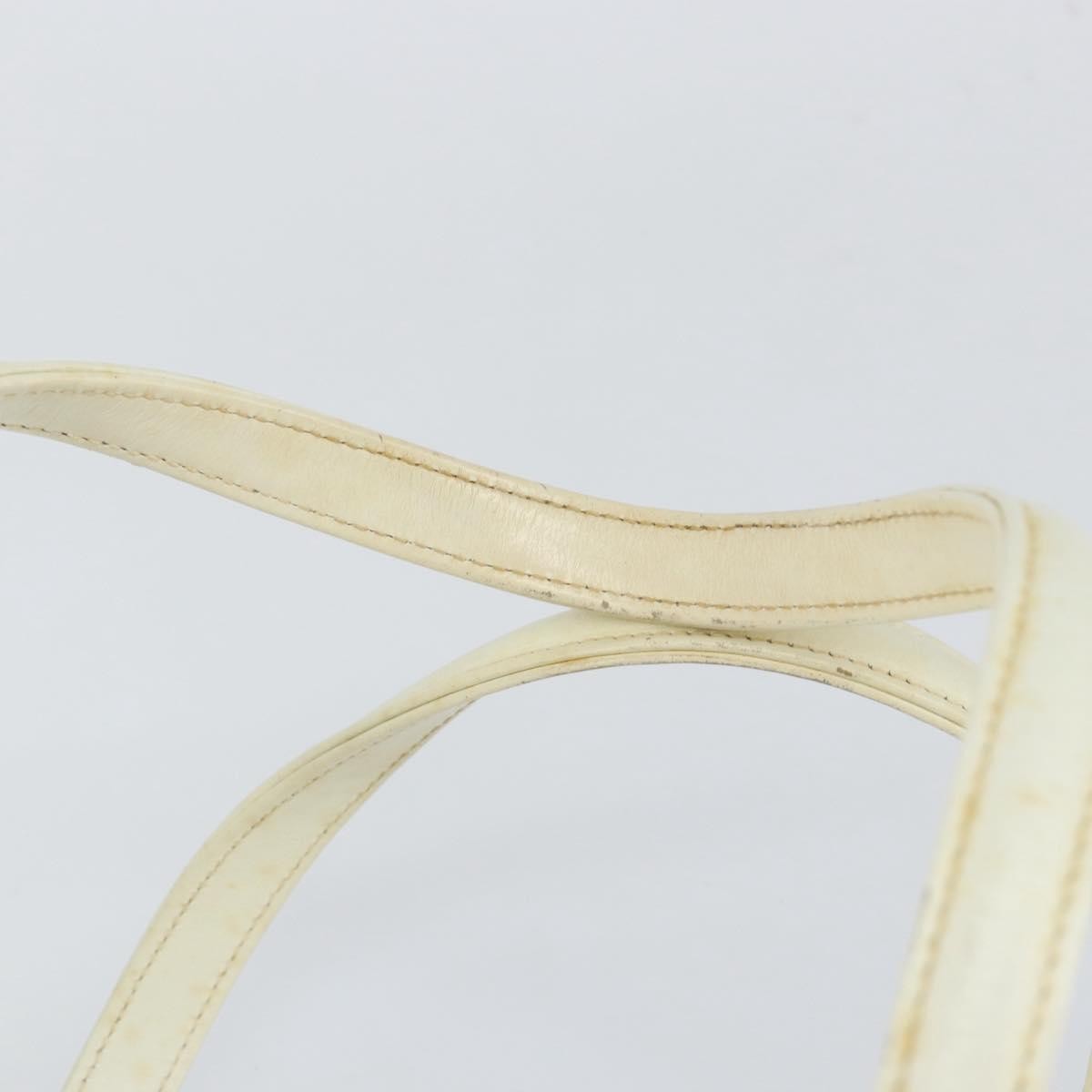 Gucci GUCCI Hand Bag Leather White Gold Authentic 154583