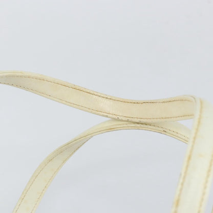 Gucci GUCCI Hand Bag Leather White Gold Authentic 154583