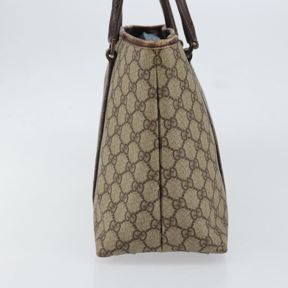 Gucci GUCCI GG Supreme Tote Bag PVC Beige Silver 114595 Authentic ep12164