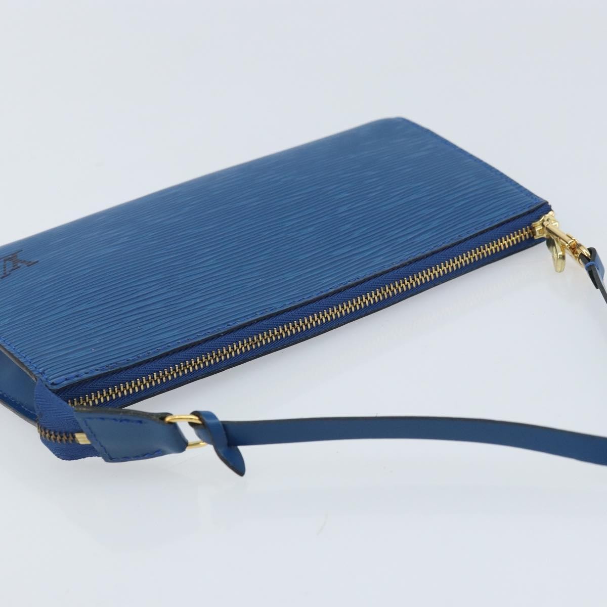 Louis Vuitton LOUIS VUITTON Epi Pochette Accessoires Pouch Blue M52985 LV Authentic BA11656 Bag