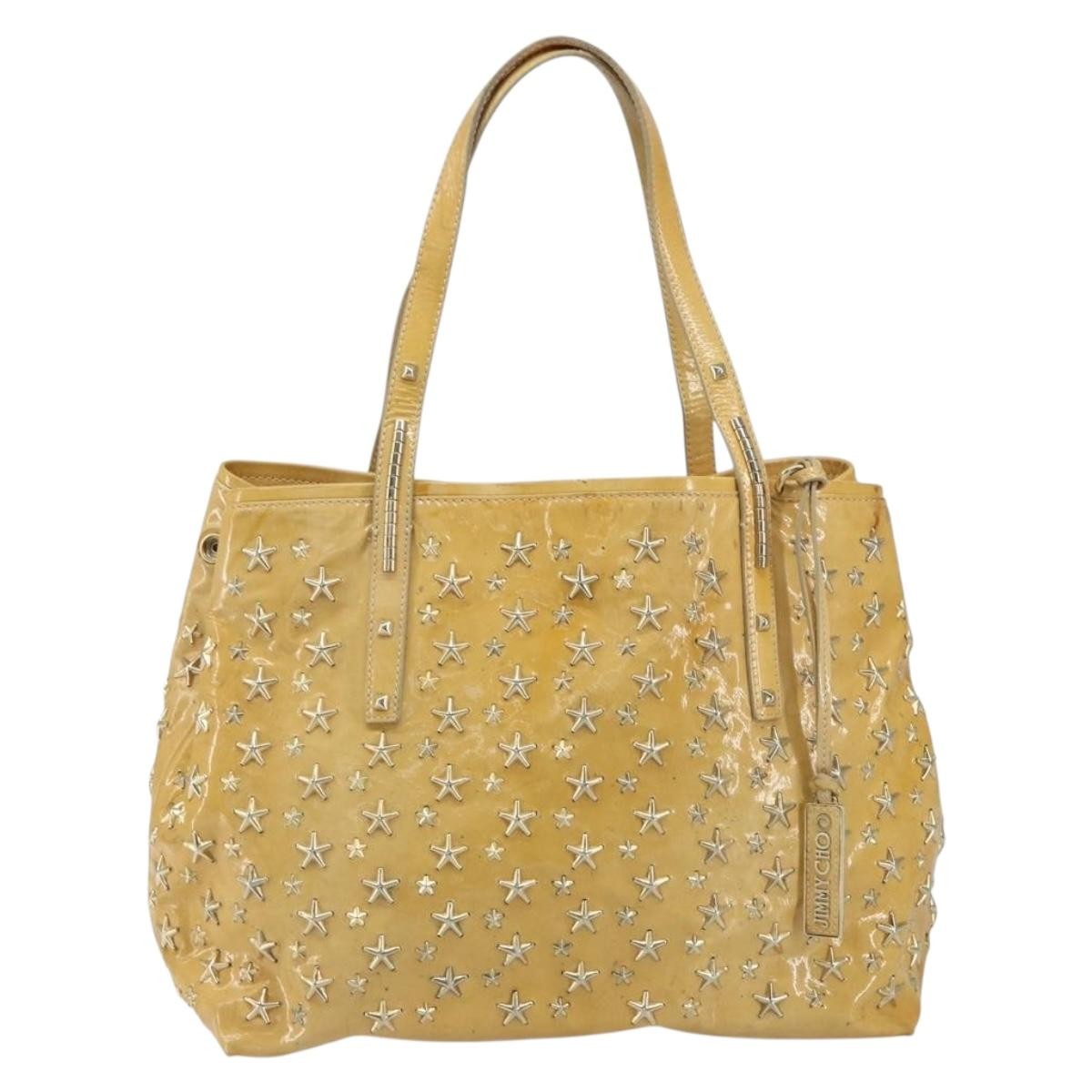 Jimmy Choo Jimmy Choo Studs Tote Bag Enamel Yellow Gold Authentic bs31691