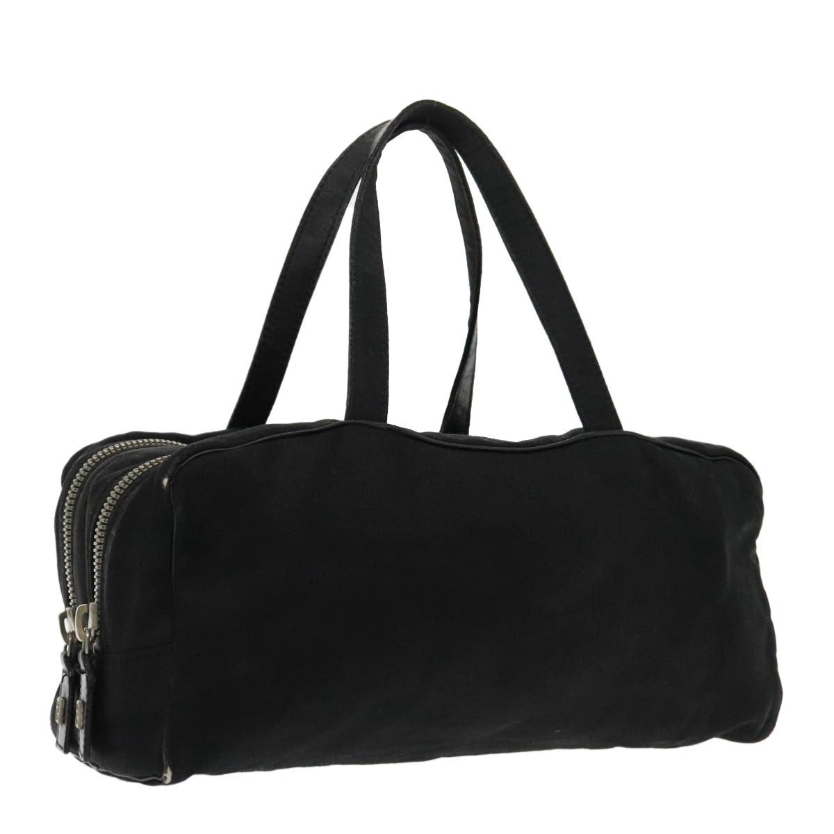 Fendi FENDI Hand Bag Cotton Nylon Black Silver Authentic ti2136