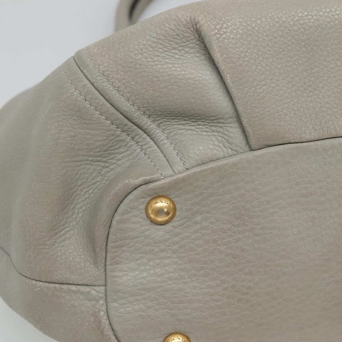 Prada PRADA Hand Bag Leather 2way Gray Authentic BA005