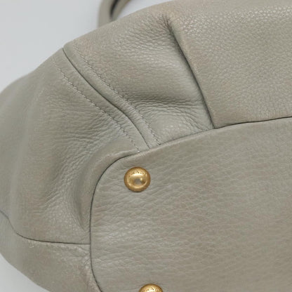 Prada PRADA Hand Bag Leather 2way Gray Authentic BA005