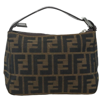 Fendi FENDI Zucca Canvas Hand Pouch Black Brown Authentic 168880 Bag