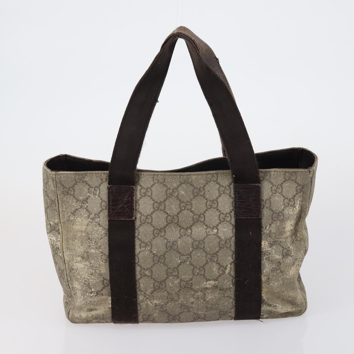 Gucci GUCCI GG Canvas Shoulder Bag Leather 3 Set Beige Black Authentic 150481