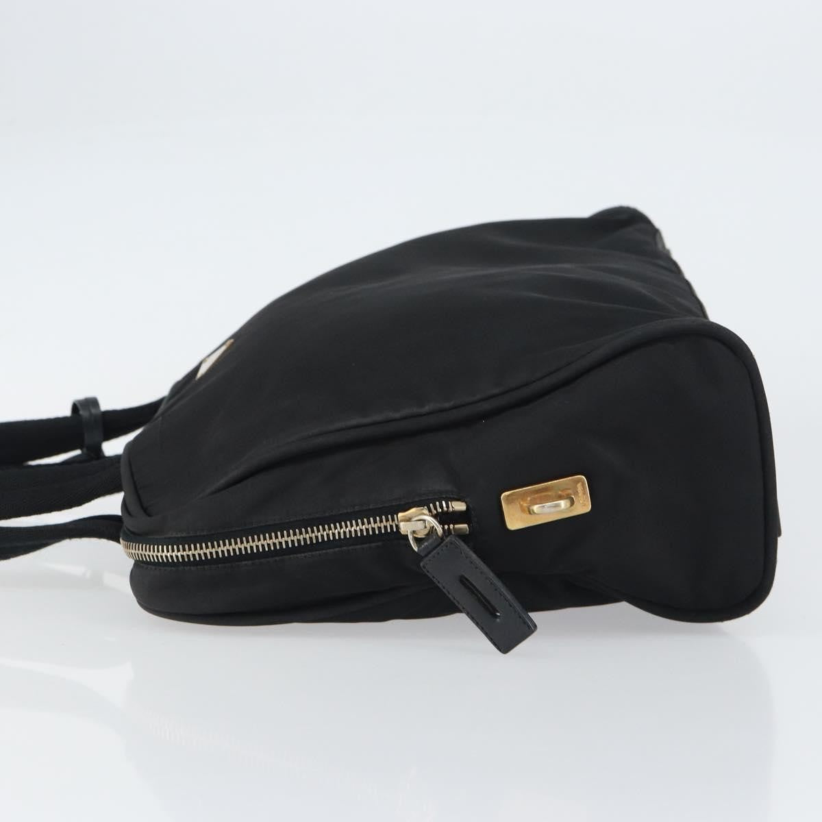 Prada PRADA Tote Bag Nylon Black Gold Authentic 156177