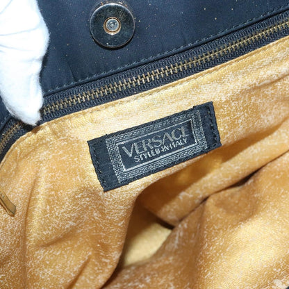 Gianni Versace Gianni Versace Tote Bag Nylon Black Gold Authentic bs25747
