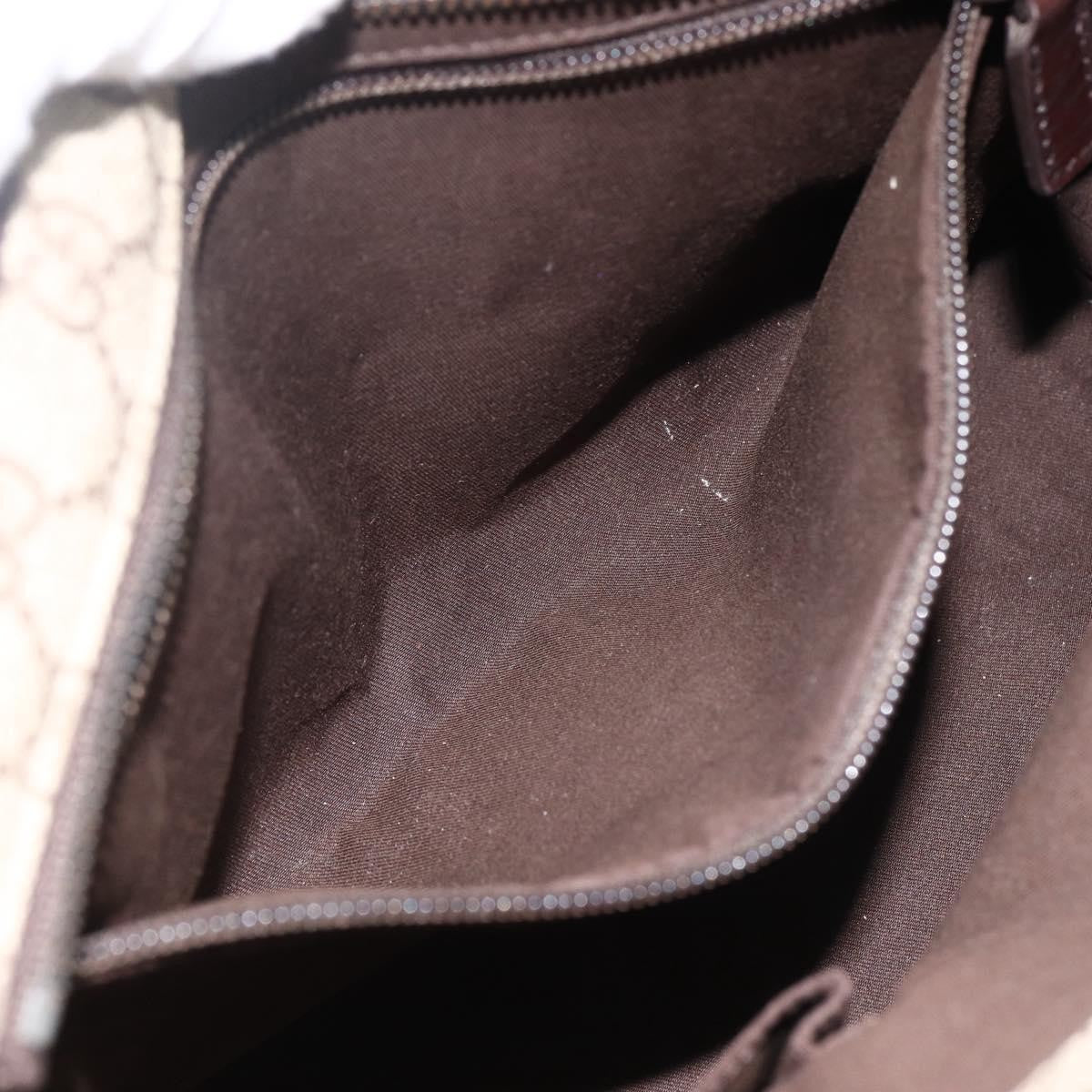 Gucci GUCCI GG Supreme Hand Bag PVC Beige Silver 181086 Authentic ARZ575
