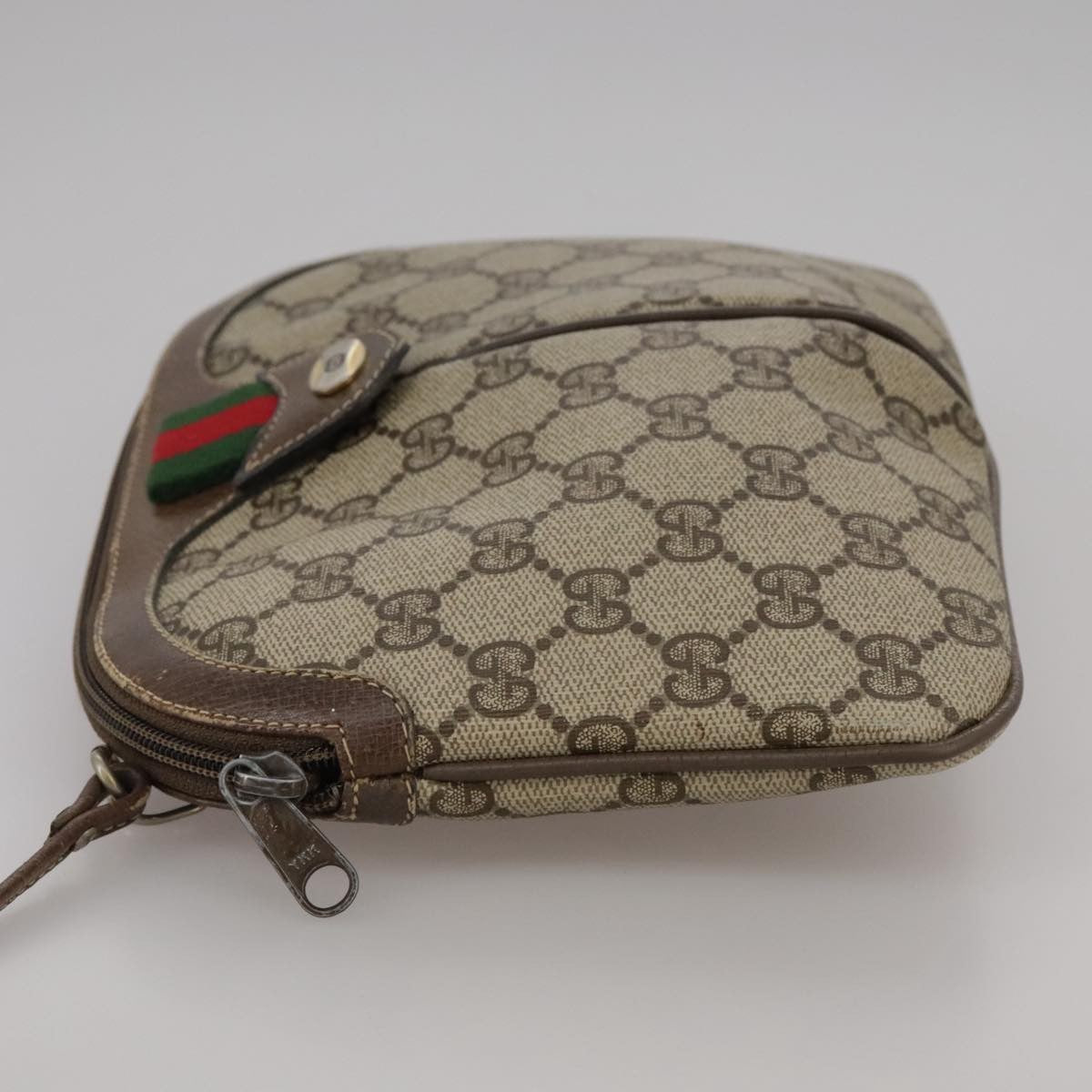 Gucci GUCCI GG Supreme Web Sherry Line Shoulder Bag PVC Beige 904 02 047 Authentic 111359