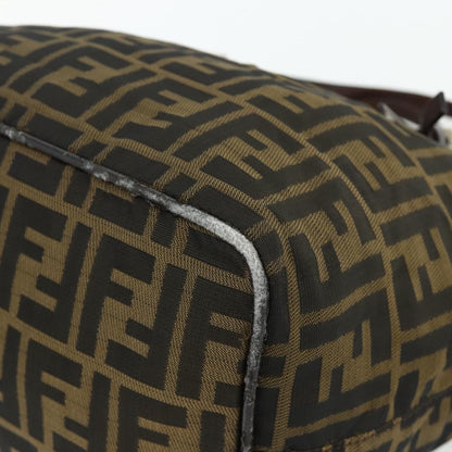 Fendi FENDI Zucca Canvas Hand Bag Black Brown Authentic 175169