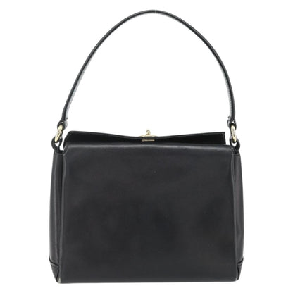 Gucci GUCCI Hand Bag Leather Black Gold Authentic ka4348