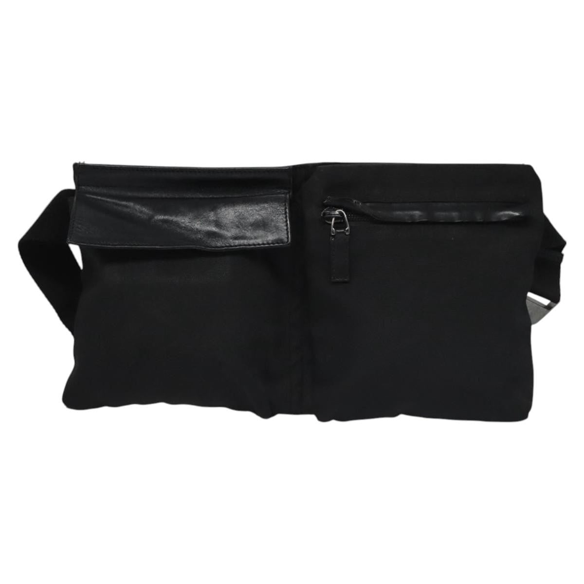 Gucci GUCCI Waist bag Nylon Black Silver 28566 Authentic IN054