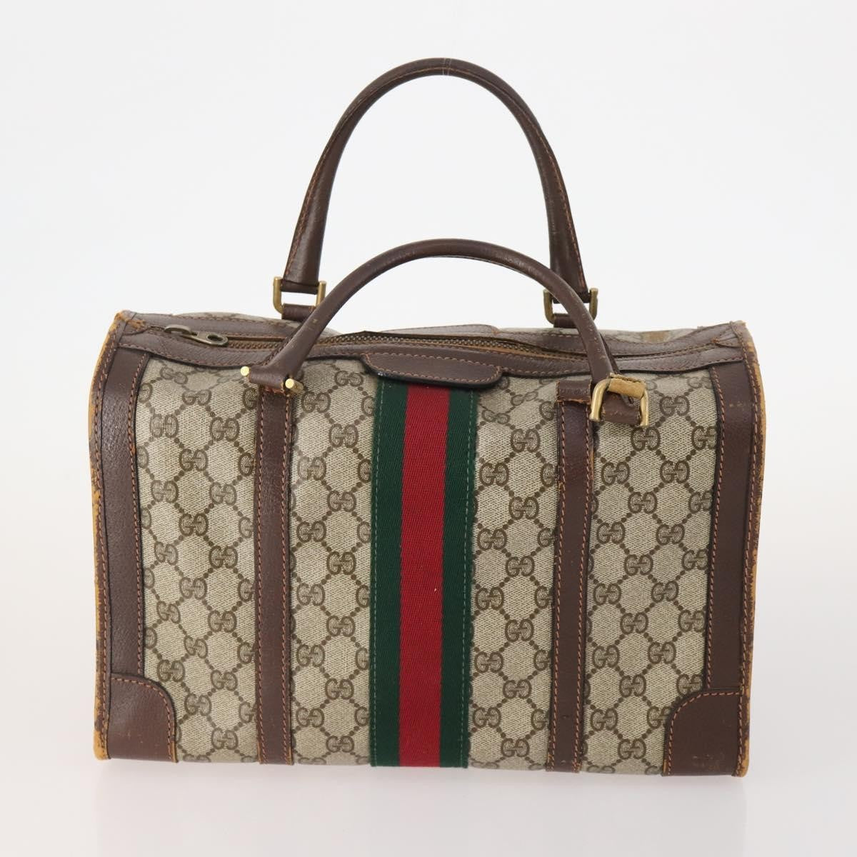 Gucci GUCCI GG Supreme GG Crystal Hand Bag PVC 3 Set Beige Authentic 174861