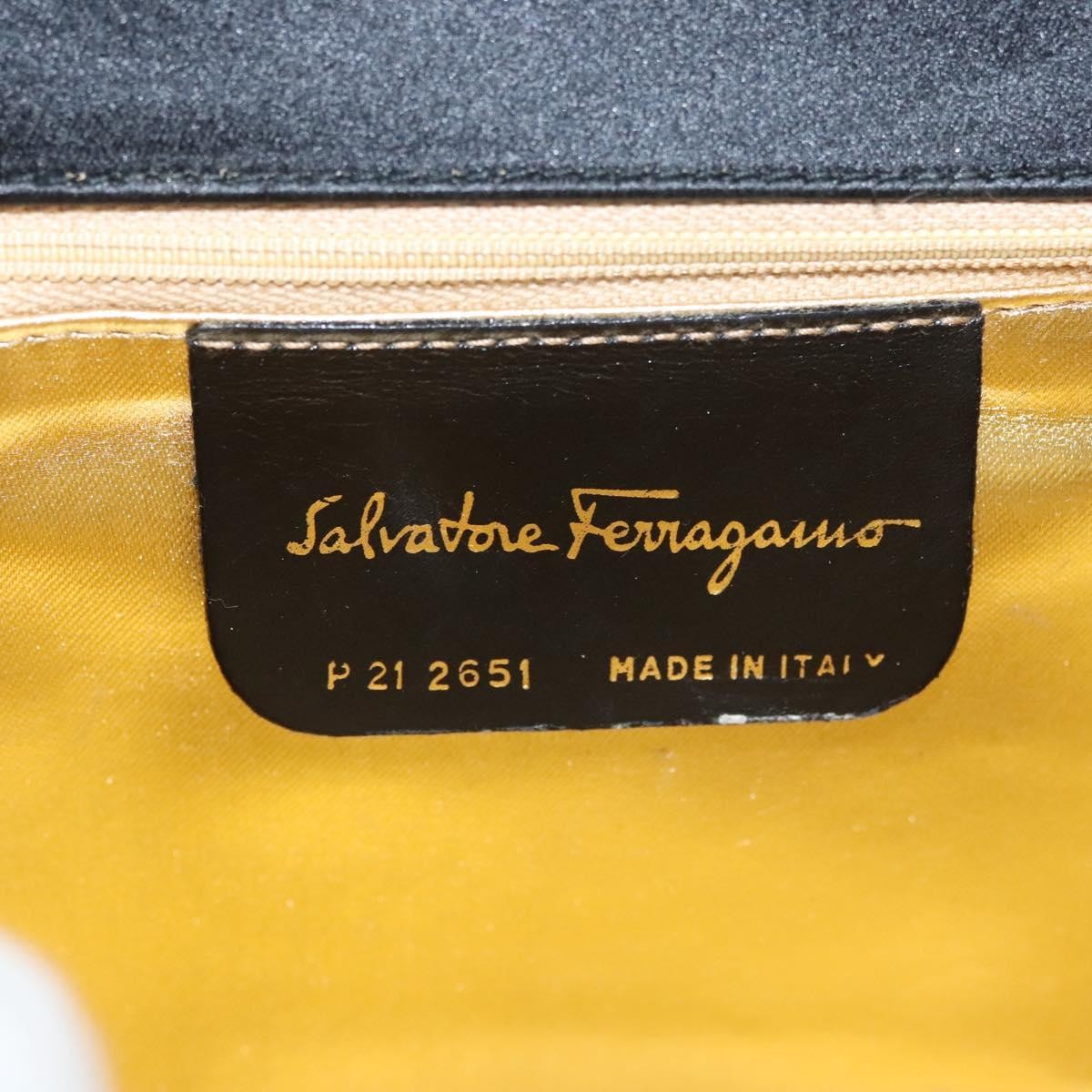 Salvatore Ferragamo Salvatore Ferragamo Vala Hand Bag Satin Beige Gold Authentic BA2675
